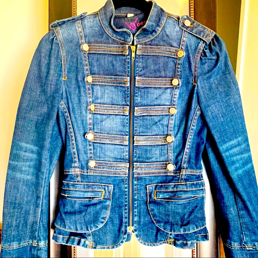 BeBe Vintage Denim Jacket fitted Military Style